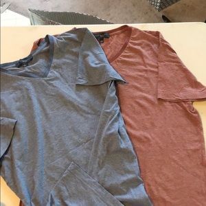 2 Robert Barakett V-neck shirts.